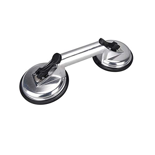 SOLUDE Glass Suction Cup,Aluminium Heavy Duty Vacuum Lifter for Moving Glass/Window/Tiles/Mirror/Granite,Double Gripper Sucker Plate