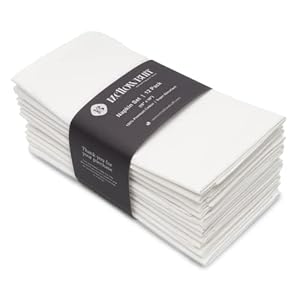 Mellow Buff Baumwollservietten, 12er Pack, Weiß