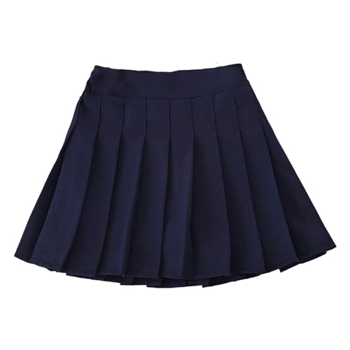 iiniim Falda Niña Ropa Verano Escocesas Cuadros Escocia Falda Plisada Básica con Hebilla Uniforme Escolar Algodón Tartán para Niñas Chicas 3 a 14 Años Azul Marino B 2-3 años