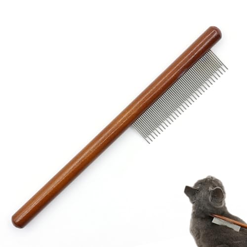 Image of Pet Dog Cat Shedding Comb - Hair Buster Grooming Comb for Cats and Dogs, Rabbits, Daily-Use Cat Deshedding Brush, for Cats with Short and Long Fur (Long and Short Teeth)