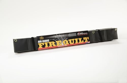 AMI-GUARD FIRE QUILT - 4FTx4FT, Heavy Duty, Fiberglass Welding Curtain, Blanket, or Pad for Industrial Welding Protection Heat Insulation - Black - 4' x 4', 1 Pack Curtain, Blanket or Pad.