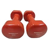 Mancuernas Recubiertas de Vinilo para Tonificación y Entrenamiento - Pesas para Fitness en Casa - Juego de 2 unidades de 3kg. cada una - Agarre Cómodo y Fáciles de Limpiar.