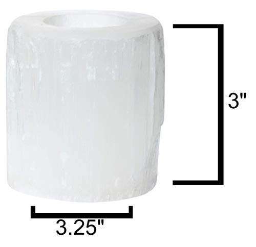 Artisan Owl Natural Solid White Selenite Candleholder - Perfect For Meditation And Reflection - 3" Tall (1) #TOP3