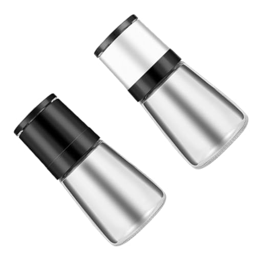 Molinillo de Pimienta Manual 2 Piezas Botella de Vidrio Transparente Color Claro y Oscuro para Especias Tamaño Pequeño Portátil para Cocina y Picnic Color Aleatorio