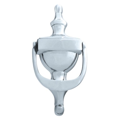 EuroArt Urn Style Door Knocker, Solid Metal, Decorative, Traditional Design, Front Door Hardware (Satin Chrome, 150mm)