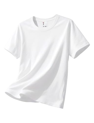 PATPAT Girls White Short Sleeve T Shirts Size 15-16 Years Oversized Loose Fit Baggy Tops Crewneck Summer Casual Basic Tees for Tween Girl