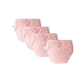 Hixingo 4 Pack Toddler Potty Training Pants, Soft Reusable Toilet Training Pants for 1-6 Years Children, Cotton Reusable Underwear Children,Underwear Washable for Girls Boys (Pink,L)