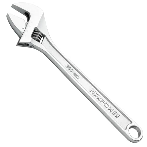 MaxPower Clé à molette 300mm, Clé à molette professionnelle pour le changement de vitesse avec large ouverture de calibre, Acier Cr-V de première qualité...