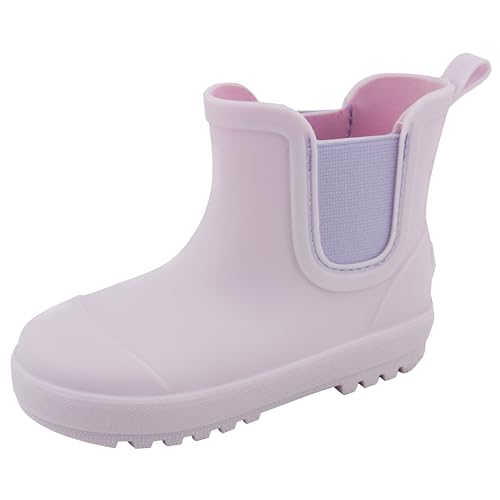 BEARPAW Toddler Rain Boots, Waterproof Rubber Kids Rainboot, Girls/Boys Light Water Shoes for Muddy Park/Hiking - Purple, Size 2