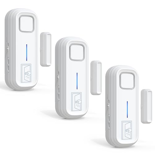 SanJie Alarma de puerta y ventana, juego de 3 alarmas de puerta con mando a distancia, 4 modos, 120 dB, alarma de puerta / tecnología de seguridad, protección contra robos con sistema de alarma de