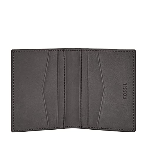 Fossil Men's Everett Leather Slim Minimalist Bifold Front Pocket Wallet, Lead Gray #TOP1