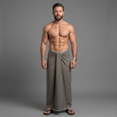 Image of Men's Cotton Lungi | Soft Breathable Wrap Around Lungi | Comfortable Daily & Home Wear for Men