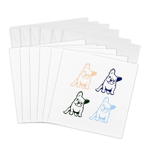 Bouledogues français cartes de vœux 15 x 15 cm pour anniversaires