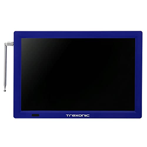 Image of Trexonic Portable Rechargeable 14 Inch LED TV with HDMI, SD /MMC, USB, VGA, AV in /Out and Built-in Digital Tuner, Blue