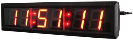 Large Wall Clock 2.3" High Character 6 Digits Red Color LED Digital Clock 12/24-Hour Display Real Time Clock Support Countdown/up Function in Hours Minutes Seconds