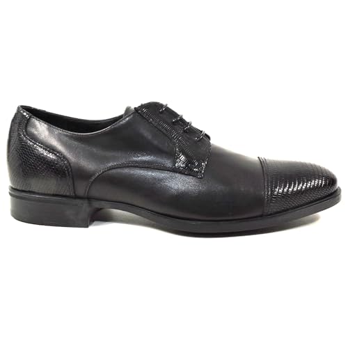 Men's Black Soft Leather Oxford Lace-Up Dress Shoes, Woven Accents4