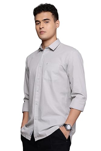 Image of Men's Cotton Linen Solid Shirt | Slim Fit Full Sleeve Casual Shirt | Lightweight | Breaethable | Stylish