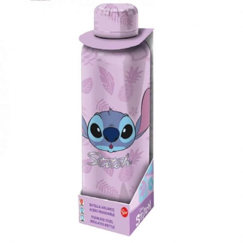 Botella de agua reutilizable térmica de acero inoxidable con doble aislamiento de 515 ml de Stitch
