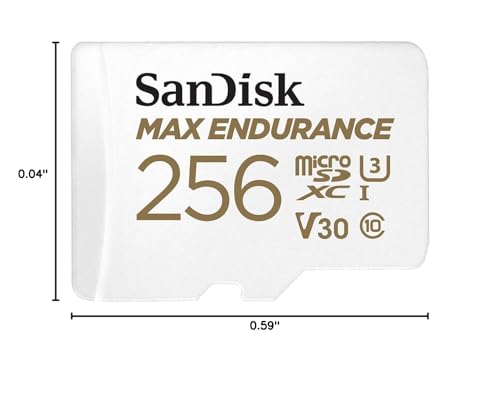 Image of SANDISK 256GB MAX Endurance microSDXC Card with Adapter for Home Security Cameras and Dash cams - C10, U3, V30, 4K UHD, Micro SD Card - SDSQQVR-256G-GN6IA