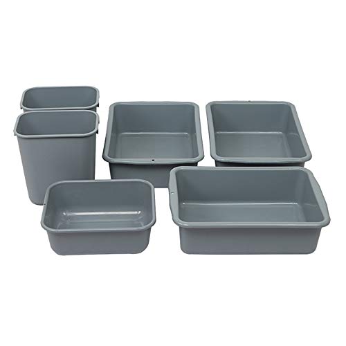 ZXD Service/Utility/Push Cart, 3 Shelves Utility cart 200 lbs Capacity, with 6 Multifunctional Buckets for Foodservice/Restaurant/Cleaning