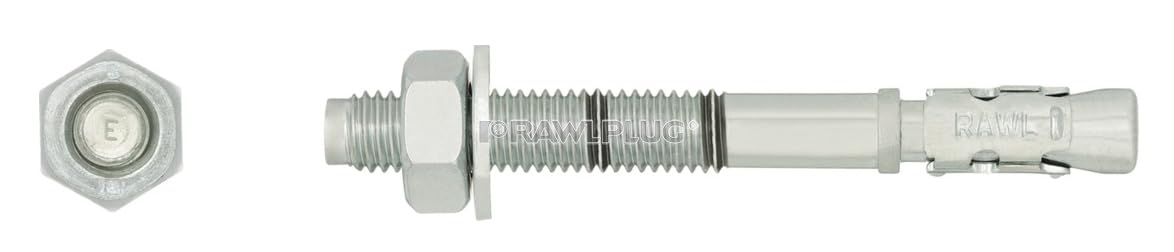 Rawlplug R-XPT-12180 12 x 180 mm M12 Zinc Plated Through Bolt (50 pieces)