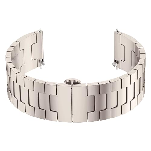 Image of ACM Watch Strap 20mm compatible with Compaq Q Watch Smartwatch | Metal Stainless Steel Belt Luxury Band
