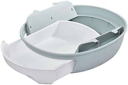 PawHut Cat Litter Box Toilet With Litter Scoop Enclosed Drawer Skylight Easy To Clean Blue