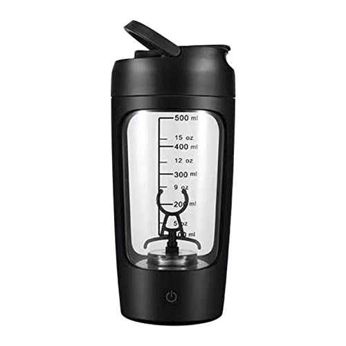 MagiDeal Hochwertige elektrische Protein-Shaker-Flasche, tragbarer 650-ml-Mixbecher, wiederaufladbare USB-Shaker-Becher für Protein-Shakes, Schwarz