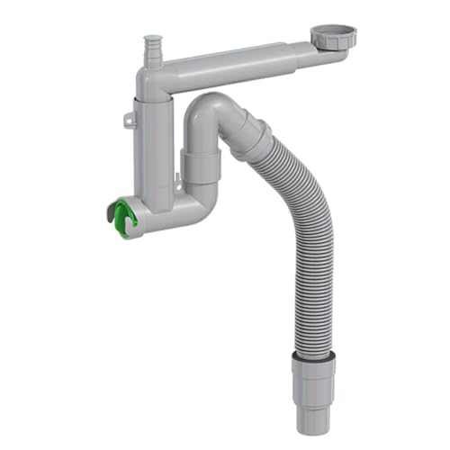 Prevex Smartloc semi-sifone 1½", connettori per lavatrice o lavastoviglie, tubo flessibile con riduttore