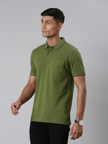 Image of Classic Polo Mens Cotton Blended Solid Half Sleeve Regular Fit Polo Neck T-Shirt