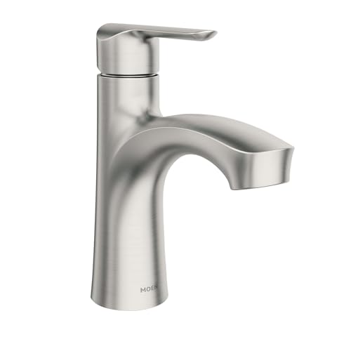 Moen Findlay Spot Resist Brushed Nickel Single-Handle Bathroom Faucet Single-Hole Setup with Deckplate 84516SRN