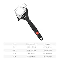 Amazon Basics 4-Piece Wide Jaw Adjustable Wrench Set with Soft Grip, Includes: 6-inch (150mm), 8-inch (200mm), 10-inch (250mm), 12-inch (300mm) — image 2