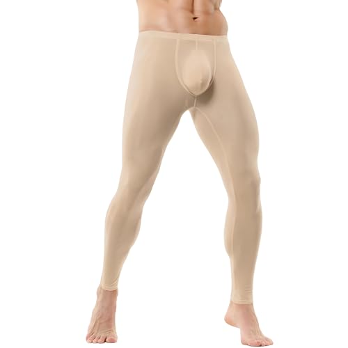 QiaTi Men's Tight Long Underwear Sexy Long Pants Soft Compression Leggings