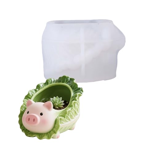Moule en silicone cochon anti-adhésif pour récipients et objets déco