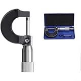 Mechanisches Mikrometer 0-25mm Bügelmessschraube mit 0.01mm für auflösung - Präzises Außenmesswerkzeug aus Stahl für Maschinenbau(0-25mm)