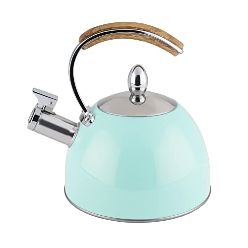 Pinky Up Presley Light Blue 70 Oz Tea Kettle, Stovetop Induction Stainless Steel Whistling Kettle by Pinky Up - Used condition - US$15.14