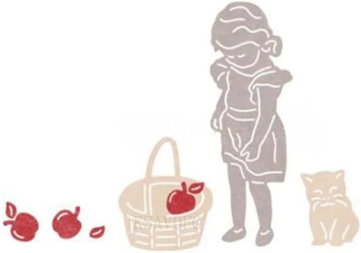 Girl Basket Fruit Die Cut for Card Making, Girl Metal Cutting Dies Congratulations Die Cuts Embossing Stencils Template for DIY Scrap-Booking Decor