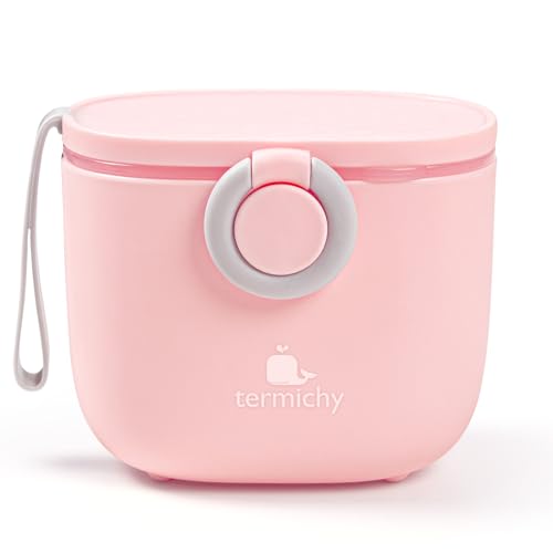 Milk Powder Dispenser, Termichy Formula Dispenser, 500ml Airtight Portable Milk Powder Container for Travel Feeding, with Leveler and Spoon(1 pc, Pink)