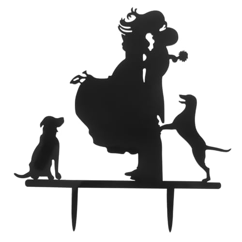 Tinksky Kuchenaufsätze Brautpaar mit Hund als Tortendeko Kuchendekoration Hochzeitstorte Topper