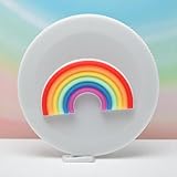 Generic 1Pcs Tape Measure Round Push-Button Tape Measure Rainbow Design +/-5% Accuracy Plastic Blue 5.2×5.2×1.7cm