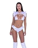 Rave/Festival metallischer schillernder Bolero mit Rüschendetail