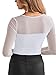 REORIA Women's Fashion Sexy Round Neck Long Sleeve Double Lined Cute Slim Fit Sheer Mesh Thong Body Suits Outfits For Going Out Bodysuit Tops White X-Large