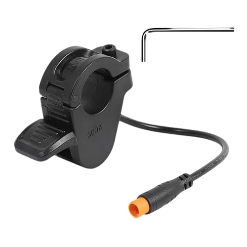 JRAIYBZ E-Bike Thumb Throttle 300X Waterproof Ebike Throttle 3 Pin for 7/8inch 22mm Left and Right Handlebars Thumb Handlebar Accelerator for 12V/24V/36V/48V/52V/60V/72V Electric Bikes & Scooters