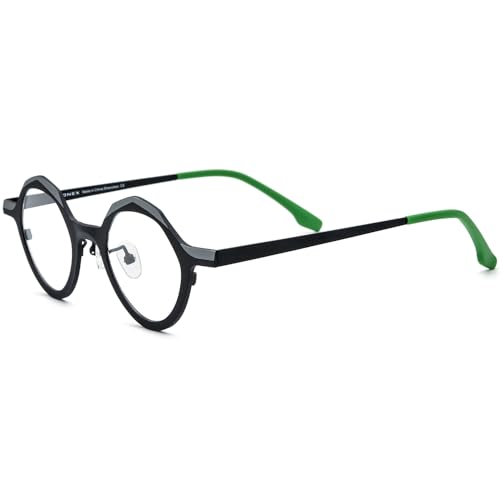 Image of FONEX Colorful Pure Titanium Glasses Frame Women Retro Round Eyeglasses