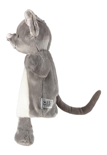 Sterntaler Handpuppe Maus - weiches Kinder Spielzeug zum Puppentheater, Erzählen, Kuscheln & Sprachförderung – perfekter Spielkamerad & Geschenkidee, grau