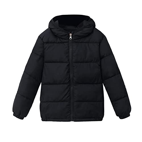 Warm Winter Jacket for Boys Warm Outerwear Solid Coats Hooded Down Fill Outwear and Pullover Windbreaker