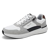 ARRIGO BELLO Zapatos para Hombre Vestir Sneakers Deportivas Deportivos Senderismo Zapatillas Correr Ligeras Exteriores Cómodas Tallas 41-46(Blanco grisáceo,Numeric_42)