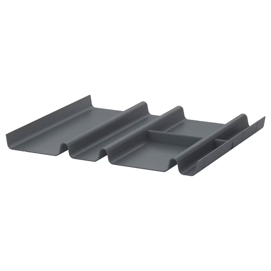 IKEA SUMMERA - Drawer insert with 6 compartments, anthracite - 44x37 cm