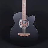 Bajo lindo ACB Serie satinado superior abeto Electro acústico con EQ de 4 bandas y lona maletín - Matt Black