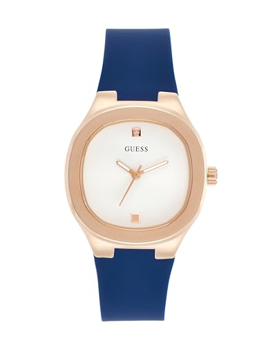 Guess Silicone Analog White Dial Blue Band Watch-Gw0658L3